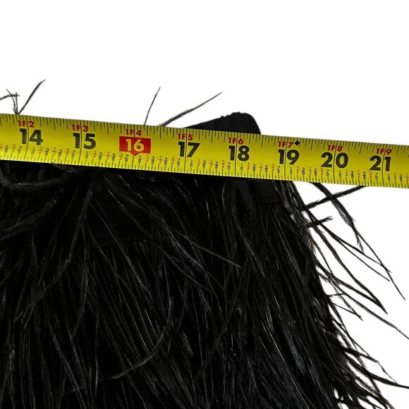 Gianni Bini Black Feather Midnight Glamour Crop Top Women's Size XL NWT  40-31-3 - Picture 4 of 6